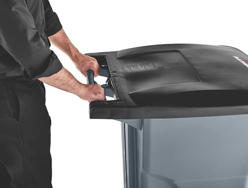 Image of Rubbermaid Commercial Products BRUTE Rollout Trash /Garbage Can /Bin with Wheels, 95 Gal, Gray, for Restaurants /Hospitals /Offices /Back of House /Warehouses /Home
