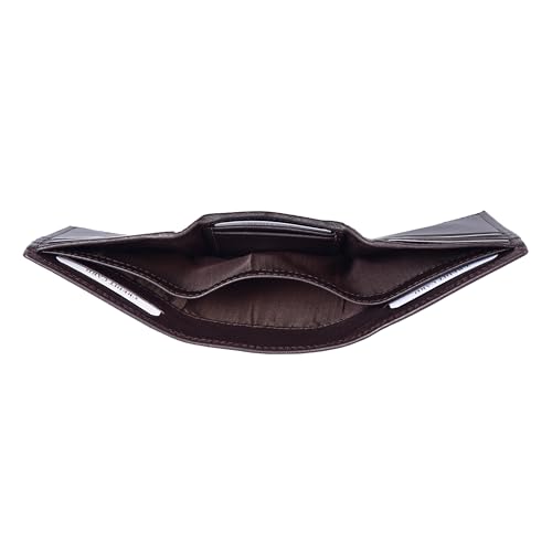 ASAD Leather Slim Everyday Trifold Wallet with ID Window and Multiple Card Slots | Genuine Leather Double Stitched RFID Blocking Stylish | Gift for Him | Brown3