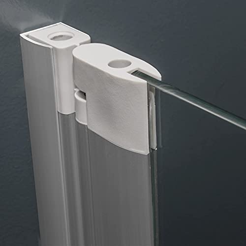 Schulte Duschwand 1-teilig Berlin, zum Kleben, 70 x 130 cm, ESG Sicherheitsglas, chromoptik, D6934513 41 50, Duschabtrennung für Badewanne – Bild 5