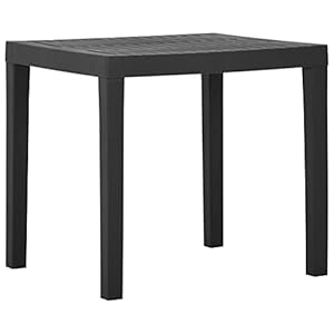 vidaXL Tuintafel Kunststof Buitentafel Tuinmeubel Tafel Terrastafel Grijs/Wit