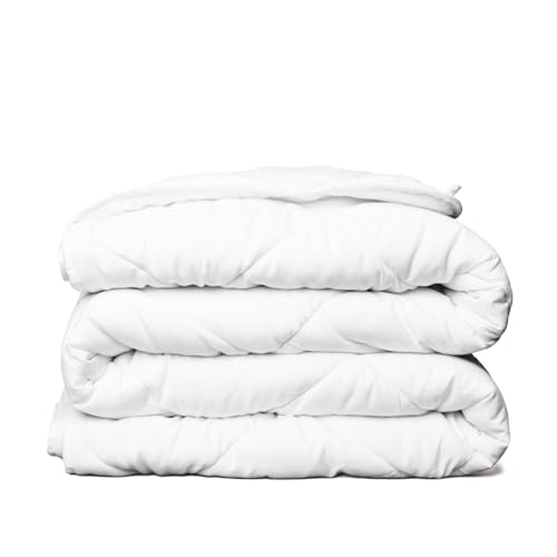 ViscoSoft Microfiber All Seasons Down Alternative Quilted Comforter - Cooling Breathable Premium Soft Reversible Microfiber Duvet Blanket, White, King/California King