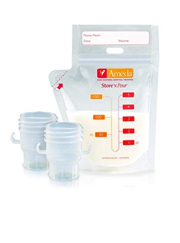 Ameda Store\'N Pour Milk Storage Bags + 2 Adapters - 20 ct - Thumbnail 2