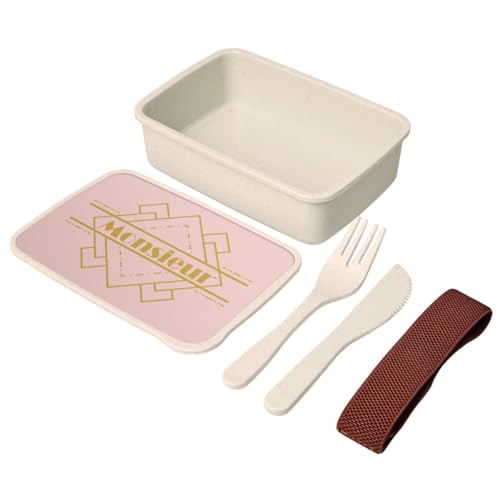 Senza BPA Fabulous Lunch Box – Contenitore per il pranzo con posate, colore: rosa – Mr. Homme Luxe Vintage Style – 700 ml