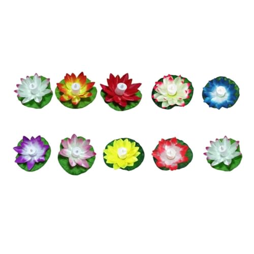 Velas de loto flotantes YARNOW impermeables con luz led para decoración de piscinas