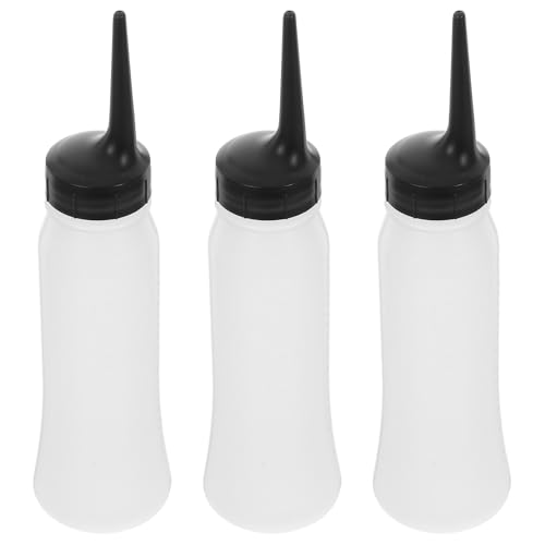 Beaupretty 3pcs Dry Cleaning Bottle Hair Dye Bottle Applicator s Hair Dye Containers Squeeze s Empty Squeeze Color Applicator Empty Salon
