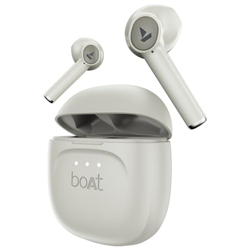 Boat Airdopes 131 Gen 2, 13mm Drivers, 70H Battery, ENx Tech, Beast Mode 45 ms Low Latency, ASAP Charge, Bluetooth Earbuds, TWS Ear Buds Wireless Earphones with mic (Cream White)