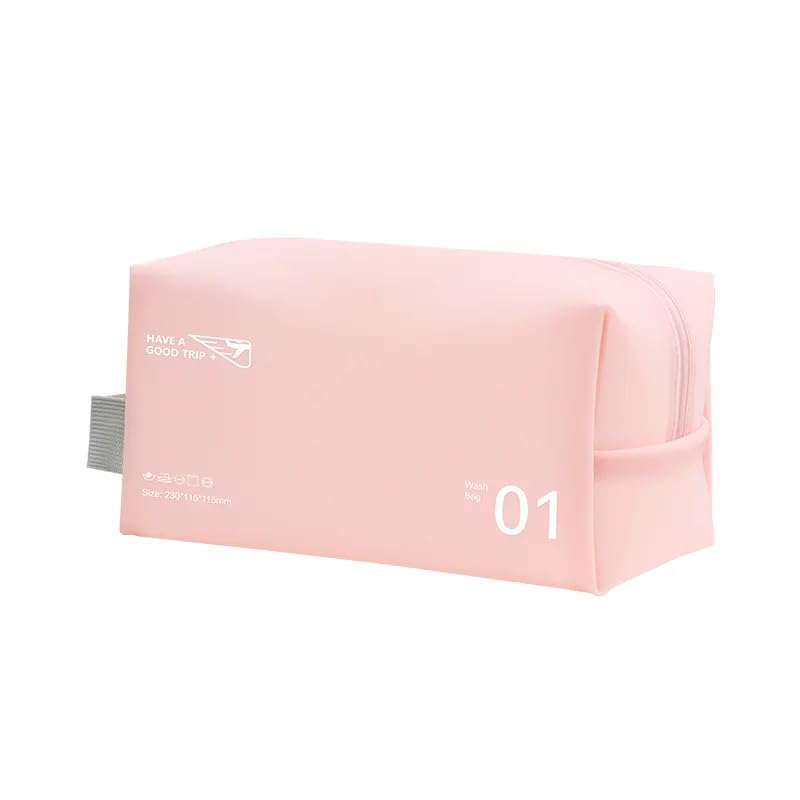 Image of PVC Toiletry Bag for Men & Women for Travel | Pink | Pack of 01