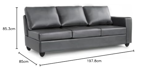 Image of Wakefit Sofa Set | 3 Year Warranty | Sofa 3 Seater, 3 Seater Sofa for Living Room, Wooden Sofa Set, 3 Seater + Right Aligned, Sofa for Living Room - Napper(Jindal : Thundercloud)