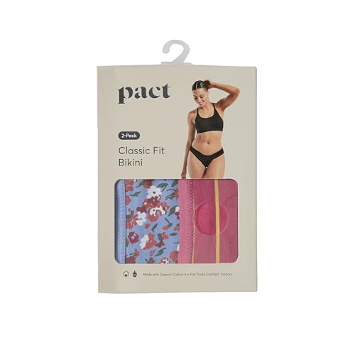 Image of Pact Women's Organic Cotton Bikini Underwear, Classic Fit Panties with High Cut Leg