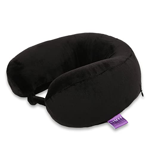 Image of Viaggi U Shape Super Soft Memory Foam Travel Neck Pillow for Neck Pain Relief Cervical Orthopedic Use Comfortable Neck Rest Pillow - Black