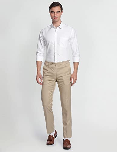 Image of Arrow Solid Slim Fit Mens Formal Shirt - 100% Cotton, Breathable & Comfortable, Full Sleeves Shirts for Men