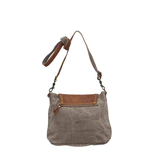 The Flap-Over Upcycled Canvas and Genuine Leather Crossbody Bag2