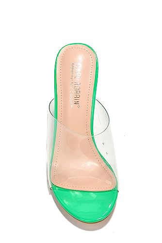 Image of Cape Robbin Fusion Chunky Block High Heels for Women, Transparent Booties for Women