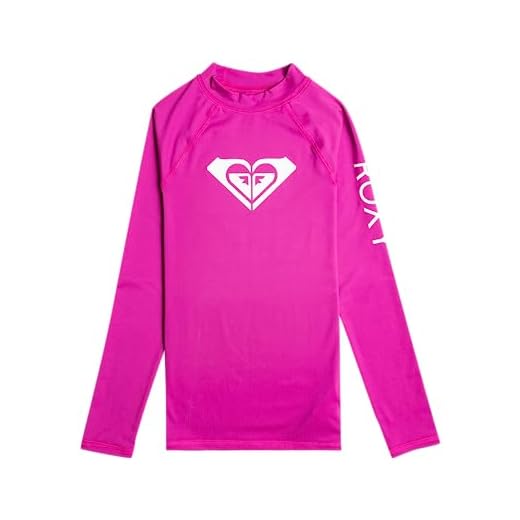Roxy Girls' Whole Hearted Long Sleeve Rashguard Surf Shirt, Vivid Viola 233