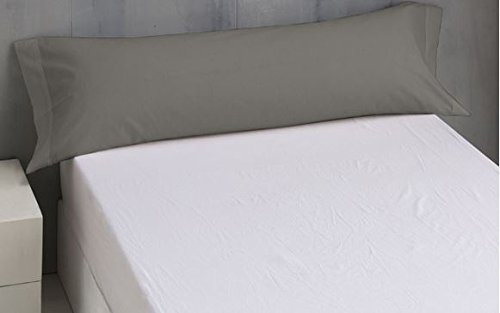 Energy Colors Textil - Hogar Pillowcase for Bed, 50% Cotton, 50% Polyester. (Grey, 90 Bed, 45 x 110 cm)