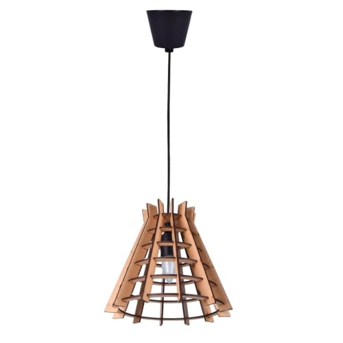 Image of Modern MDF Wooden Hanging Light for Ceiling, Decorative Pendant Lamp Jhumar for Living Room Home Decor, Kitchen Dining Table & Office (Style7)