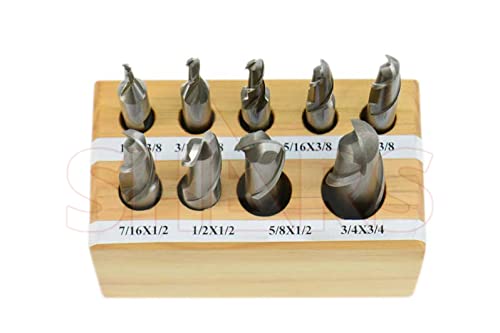 Shars 404-5964 2 Flute Hss Ball Nose Single End Mill Set 9 Pcs 404-5964 S) thumb #1