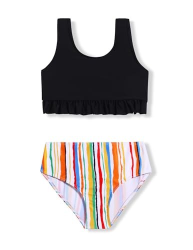 Image of Arshiner Girls Bikini Beach Swimwear 2 Piece Swimsuits Floral Printing Bathing Suits