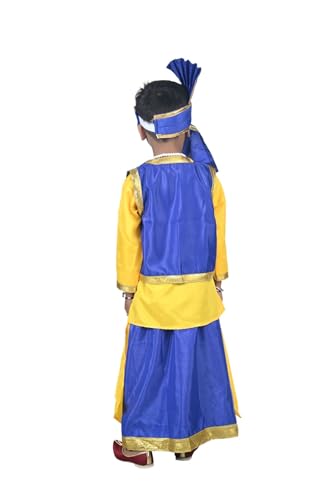 Image of BookMyCostume Punjabi Bhangra Costume for Boys and Men | Baisakhi Folk Dance Outfit | Festive Dress for School Annual Function, Fancy Dress Competition, Stage Shows, Cultural Events & Lohri Festive