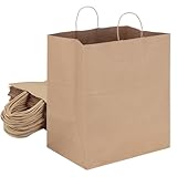 Duro ID# 87145 Super Royal Shopping Bag 70# 100% Recycled Natural Kraft 200pk 14 x 10 x 15.75