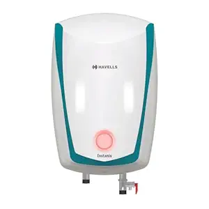 Havells Instanio 10 L Storage Water Heater, ABS Body, 2000 Watt, Free Installation, Warranty: 7 Year on Inner Container; 4 Year on Heating Element; 2 Year Compre (White Blue) 1 Count |wall mount