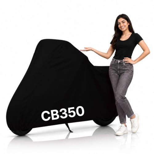 Image of Ultra-Protect Bike Body Cover for Hoonda CB350 Cover| 100% Waterproof, Dustproof & Scratch Resistant | Heavy Duty Two Wheeler Covers with UV Protection, Heat Resistant | All Weather (Black)