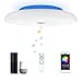 Produktbild 48W 50cm LED Deckenlampe Alexa Google Home Kompatibel Mit Musik Bluetooth Lautsprecher WIFI RGB Deckenleuchte Fernbedienung Farbwechsel Dimmbar Für Schlafzimmer Badezimmer Wohnzimmer