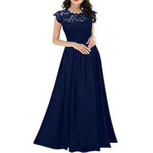 Ansenesna Abendkleider Elegant Für Hochzeit Lang Kleid Hochzeitsgast Damen mit Ärmeln Festliche Kleider Damen Sommer Spitze Brautjungfernkleider Frauen Midi Damenkleider Festlich Ballkleider