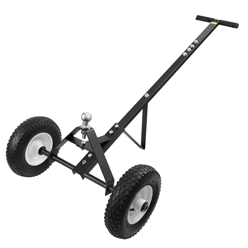 YOLANDO Trailer Dolly Trailer Mover Dolly for Watercraft Small Boat Moving 600LBS Capacity 1-7/8 Hitch Ball with 12 Solid Tires Black Powder Coated Steel