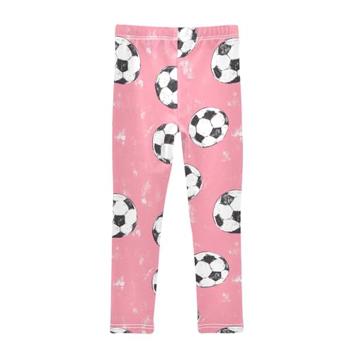 Boccsty Pink Girly Football Girls Leggings Kids Yoga Pants Dance Active Tights 4T2