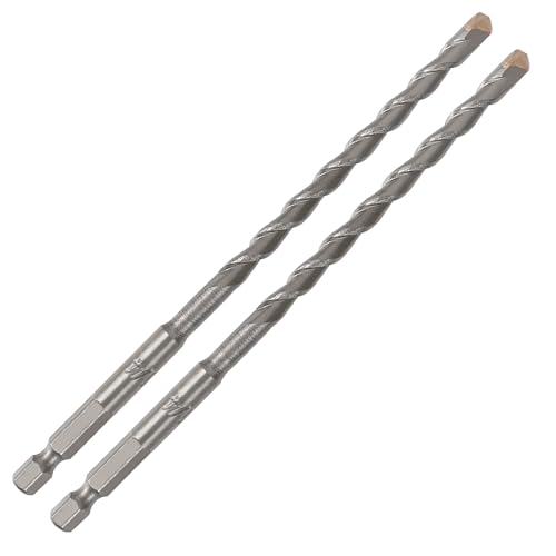 Narwhal 1/4 Inch Masonry Drill Bits (2 Pack - 6 Length Industrial Grade) Carbide Tipped Easily Cuts Through Concrete Cement Block Stone & More!