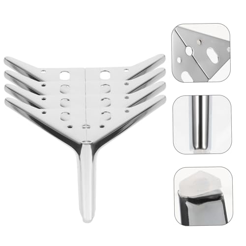 Pieds de meuble en acier robustes lot de 4 support argenté pour canapé