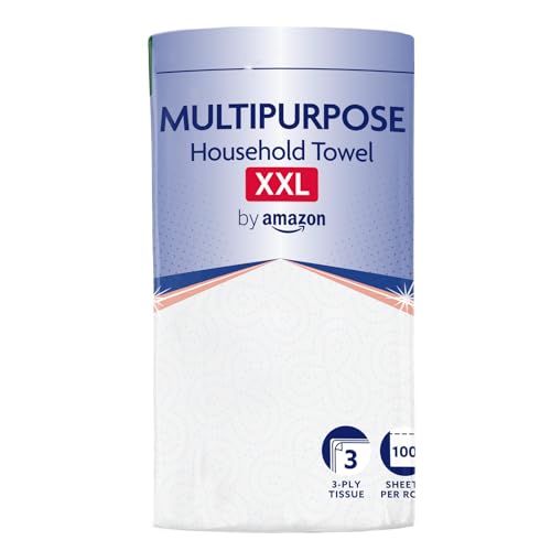 by Amazon Multipurpose Kitchen Roll, 3-Ply, XXL Household Towel, 12 Rolls (Pack of 1), 100 Sheets per Roll, FSC Certified - Image 4