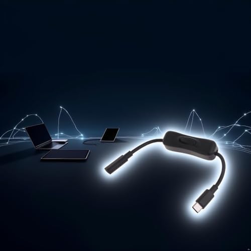 ZGLUZP 2pcs USB-C Extension Cable with Inline On/Off Switch - 6ft Power Control for Monitors, Printers and Gaming | Gold-Plated Connectors and 4K Video Support (Black) - 3