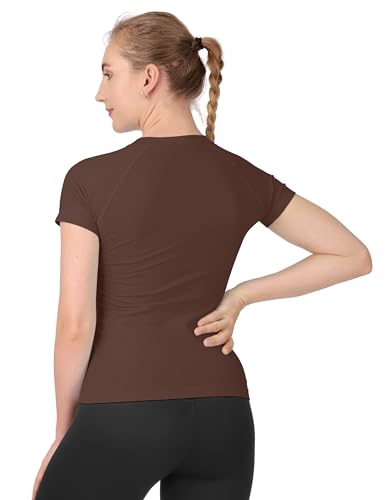 Image of MathCat Seamless Workout Tops for Women Short Sleeve Yoga Running Shirts,Breathable Athletic Compression Shirt Women XS-XL