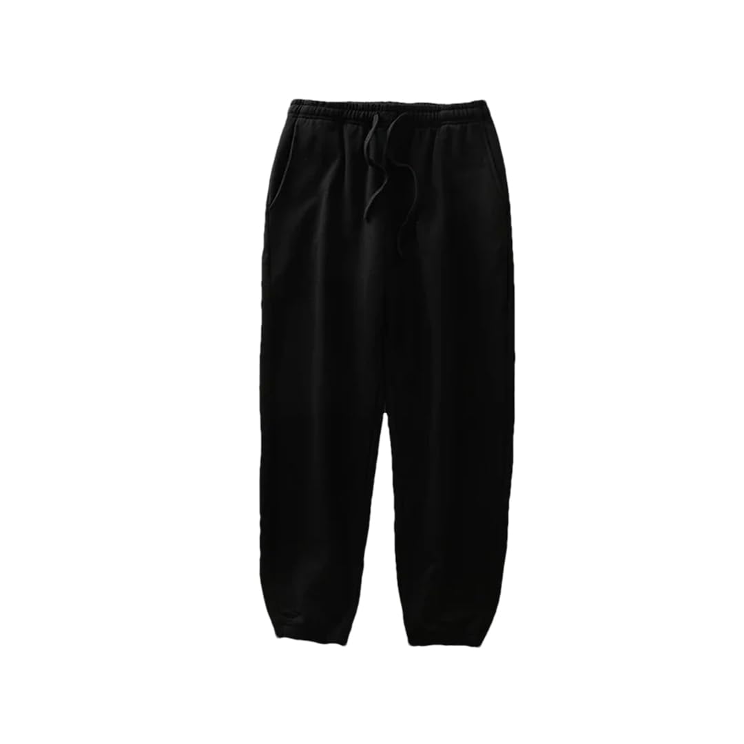 MenS Cotton Loose Fit Sweatpants Drawstring Ankle-Length Joggers for Casual Sport