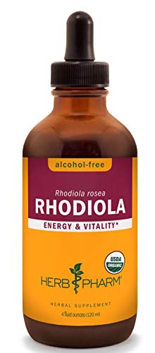Herb Pharm Certified Organic Rhodiola Root Extract for Energy, Endurance and Stamina, Alcohol-Free Glycerite, 4 Ounce