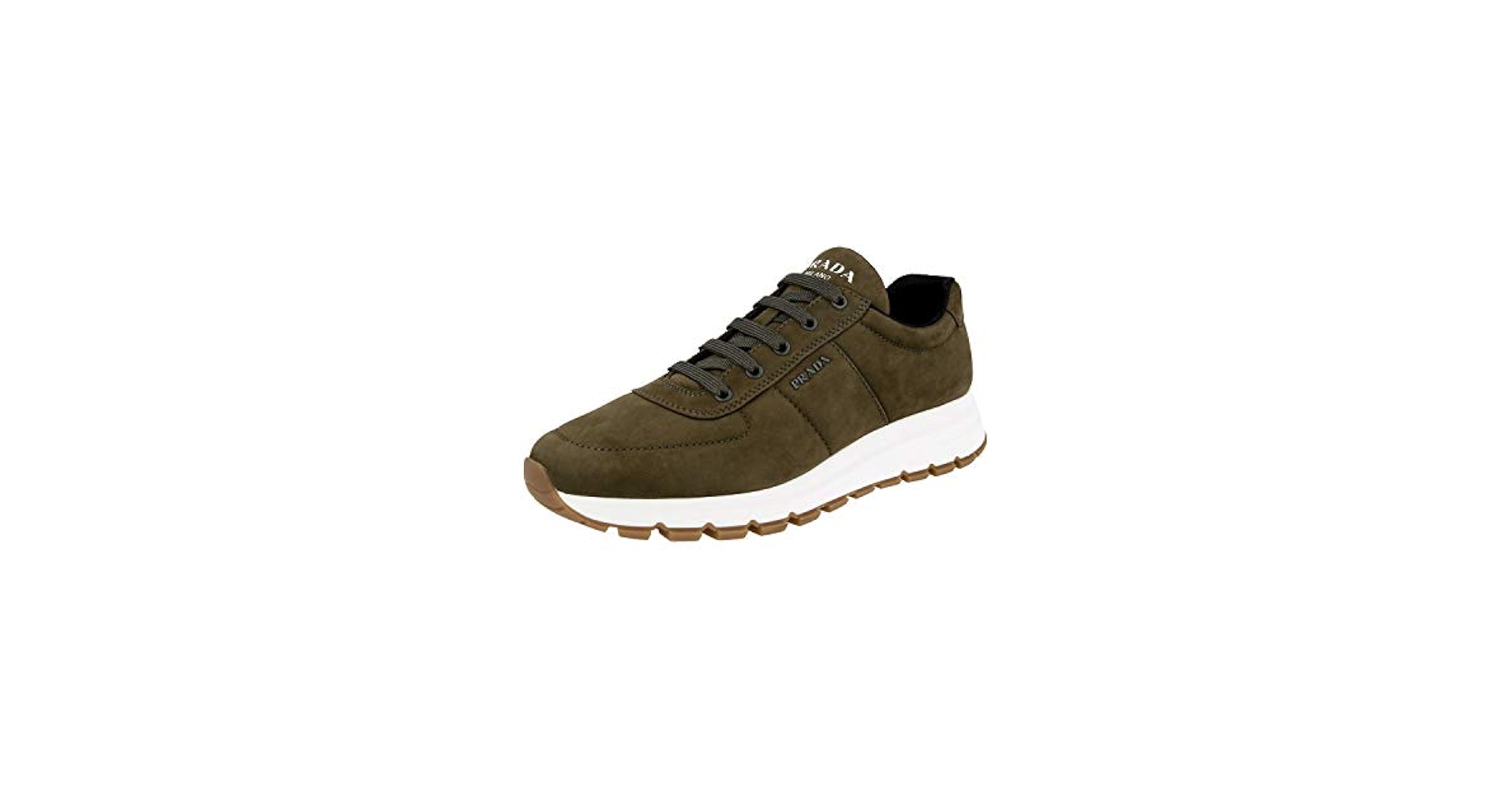 Prada Men's 4E3476 O0Z F0334 Green Leather Sneaker US 10.5