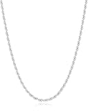 Andsion Silver Rope Chain Necklace for Men, 4.0mm Stainless Steel Necklace for Men, Sturdy & Non Tarnish Silver Rope Chain Necklaces Mens Jewelry 18 Inch