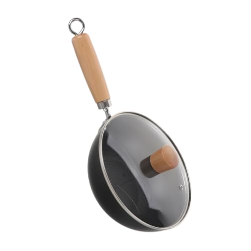 Wok tradicional de hierro fundido con tapa antiadherente miniatura 1