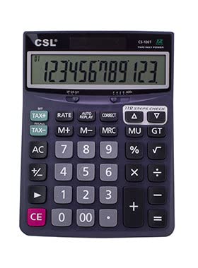 CSL CS-130T - Calculadora de control de transacciones de escritorio de 12 dígitos