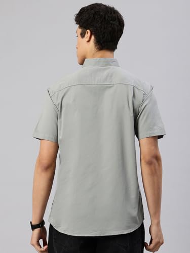 Image of Majestic Man Slim Fit Pure Cotton Half Sleeve Solid Casual Shirt