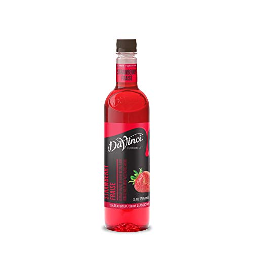 Image of DaVinci Gourmet Classic Strawberry Syrup, Keto-friendly, 25.4 Fluid Ounces (Pack of 4)