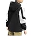 fnnxeal Boys Rain Jacket Lightweight Casual Zip Up Hoodie Fall Winter Fashion Waterproof Hooded Windbreaker Coat with Pockets Hoodies for Boys Black 12 Years