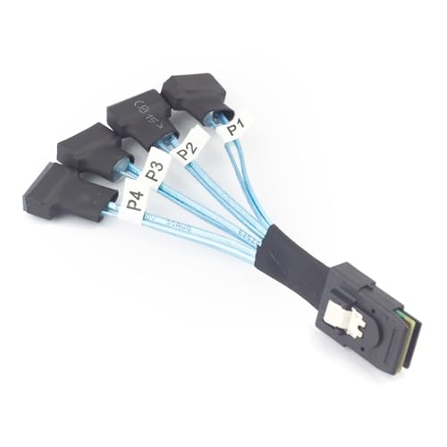 Cable Conversor S-AS SFF-8087 a 4 SATA macho 0.5 m miniatura 3