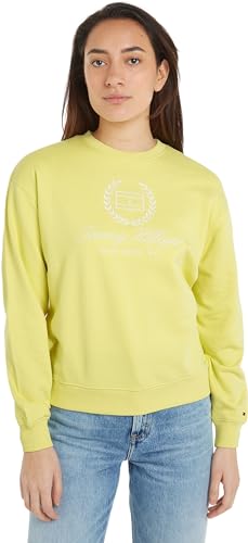 Tommy Hilfiger Damen Sweatshirt ohne Kapuze, Gelb (Yellow Tulip), M – Ansicht 1