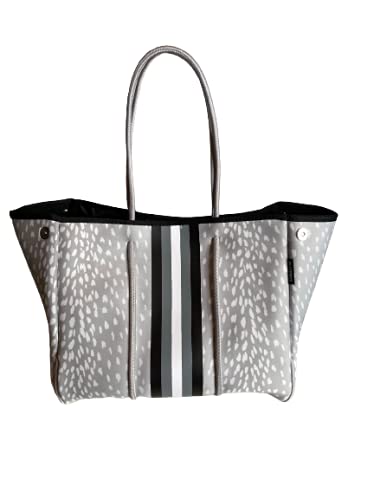 Dallas Hill Designs Large Tote Bag for Women | Neoprene Shoulder Purse | Travel, Beach, Gym Handbag | Extra Pouch