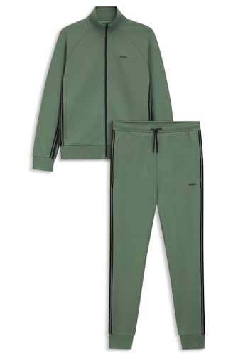 BOSS Hommes Tracksuit Set Ensemble de survêtement Regular en coton stretch avec finitions à rayures