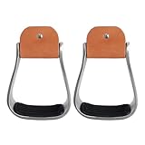 Lpoppcx Estribos Ingleses | Equipo De Montura De Aluminio Acolchado | Estribo Para Silla De Montar | Para Box Establo Pastura Granja Rancho Trabajo Entrenamiento Competición Sendero Ocio Equitación