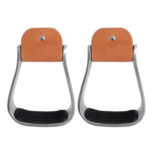Lpoppcx Estribos Ingleses | Equipo De Montura De Aluminio Acolchado | Estribo Para Silla De Montar | Para Box Establo Pastura Granja Rancho Trabajo Entrenamiento Competición Sendero Ocio Equitación